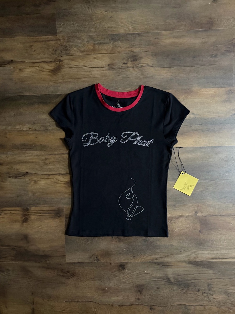 Baby Phat Black Short Sleeve Logo Tee